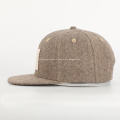 Wholesale Custom High Quality 6 Panel Woven Patch Logo Herringbone Snapback Hat Cap